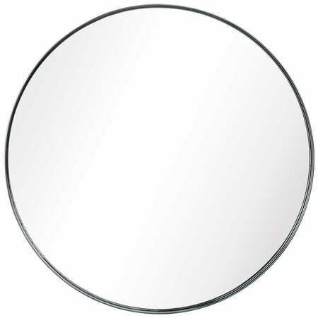EMPIRE ART DIRECT Ultra Polished Silver Stainless Steel Round Wall Mirror PSM-40504-3030R
